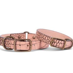 Small Pink Croco Dog Collar- Freebird